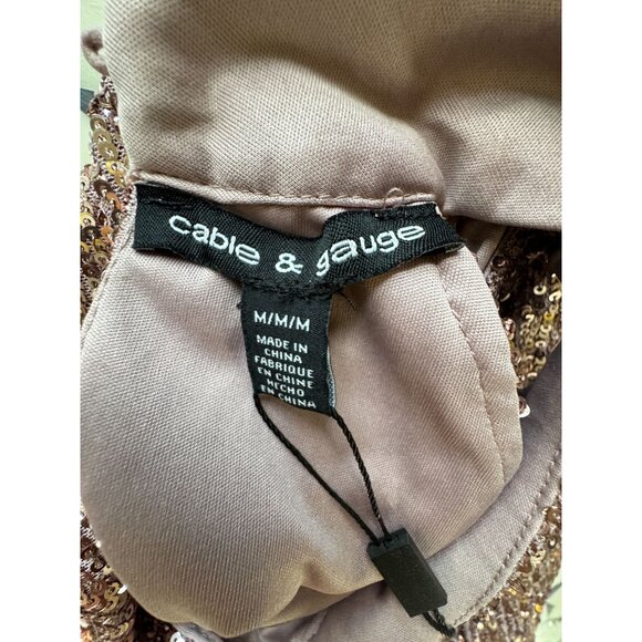 Cable & Gauge Rose Gold Sequin Halter Top NWT Medium - Picture 3 of 5